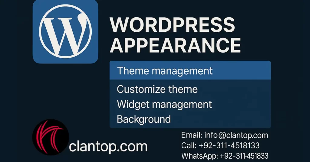 Customize WordPress appearance settings – themes, widgets, and background guide.